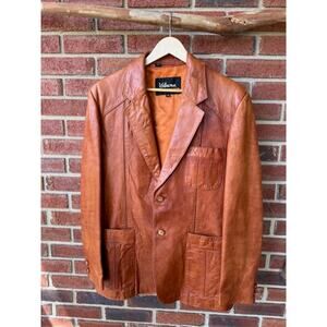 Wilsons Leather Jacket Size 40 Cognac Brown